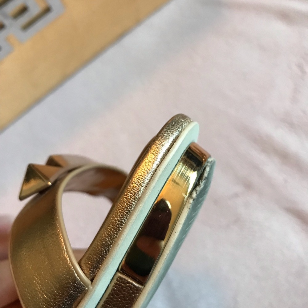 Gold BCBGMAXAZRIA Sandals/ Heels - Size 7 - Picture 13 of 14